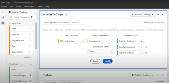 Analytics for Target en Workspace