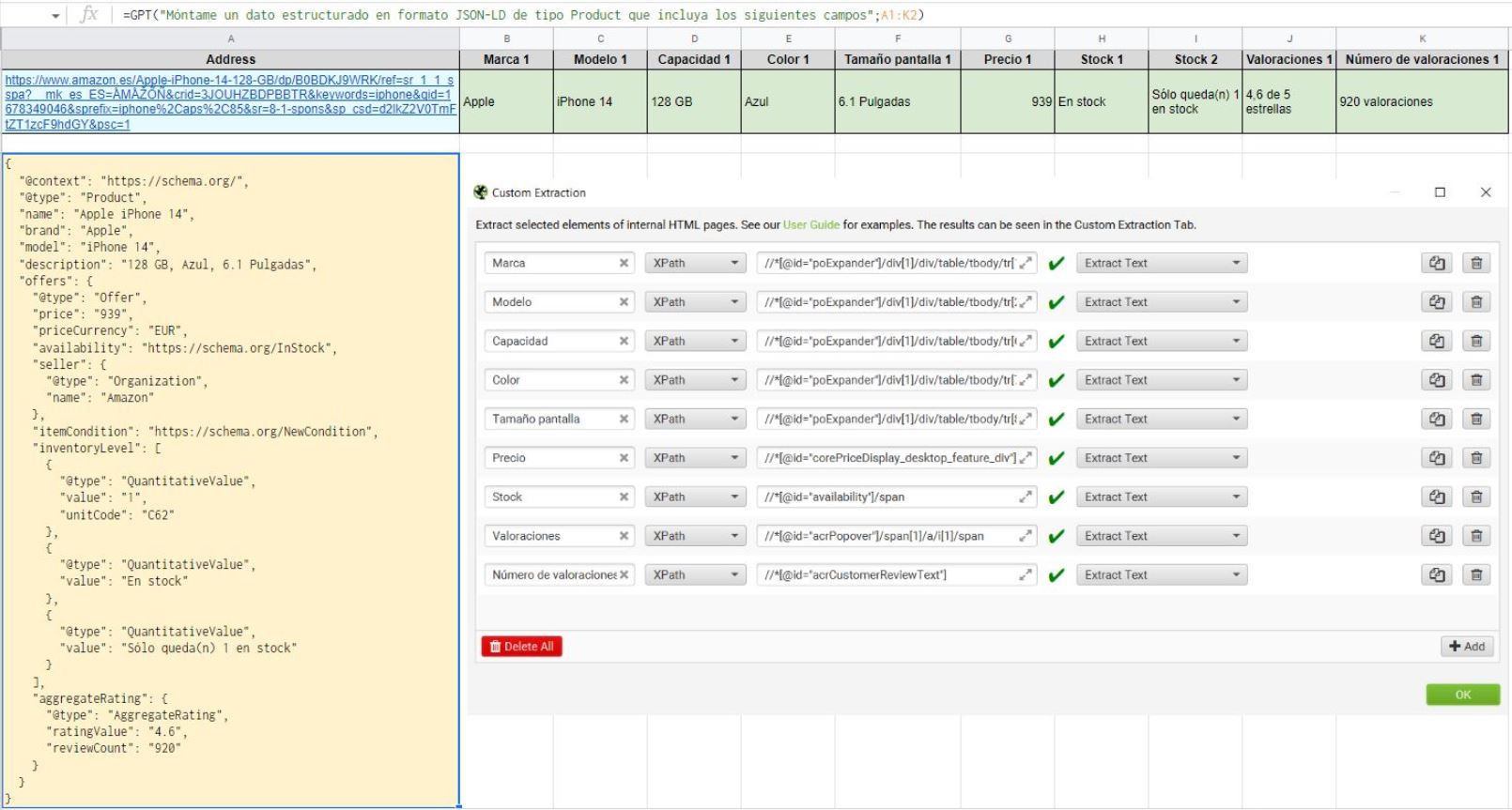 Datos estructurados con ChatGPT