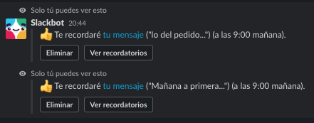 Recordatorios con slack y otras notificaciones