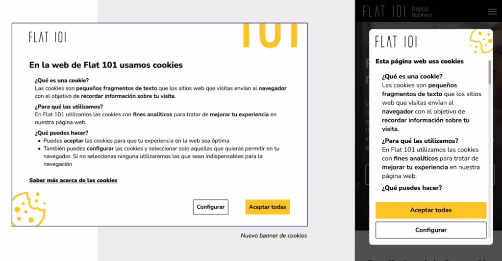 El ratio de aceptación de cookies también se puede medir